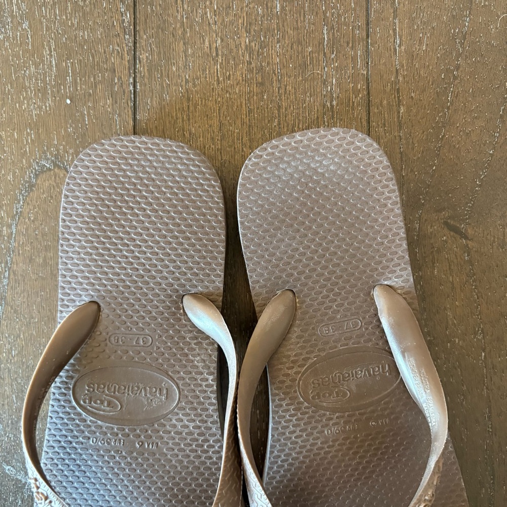 Havaianas Slim Crystal II Brown‎ Flip Flops my Sandals Evil Eye Size 6 - Picture 4 of 10
